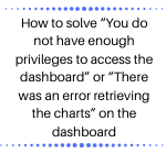 How to solve “You do not have enough privileges to access the dashboard” or “There was an error retrieving the charts” on the dashboard