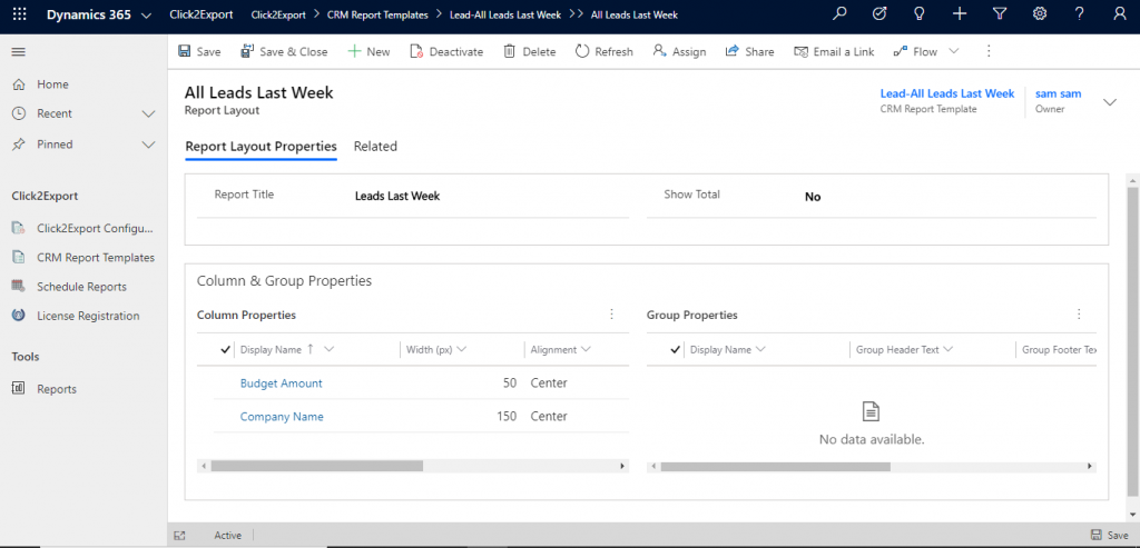 1 Click to Export and auto-send Dynamics 365 CRM Views in tabular form ...