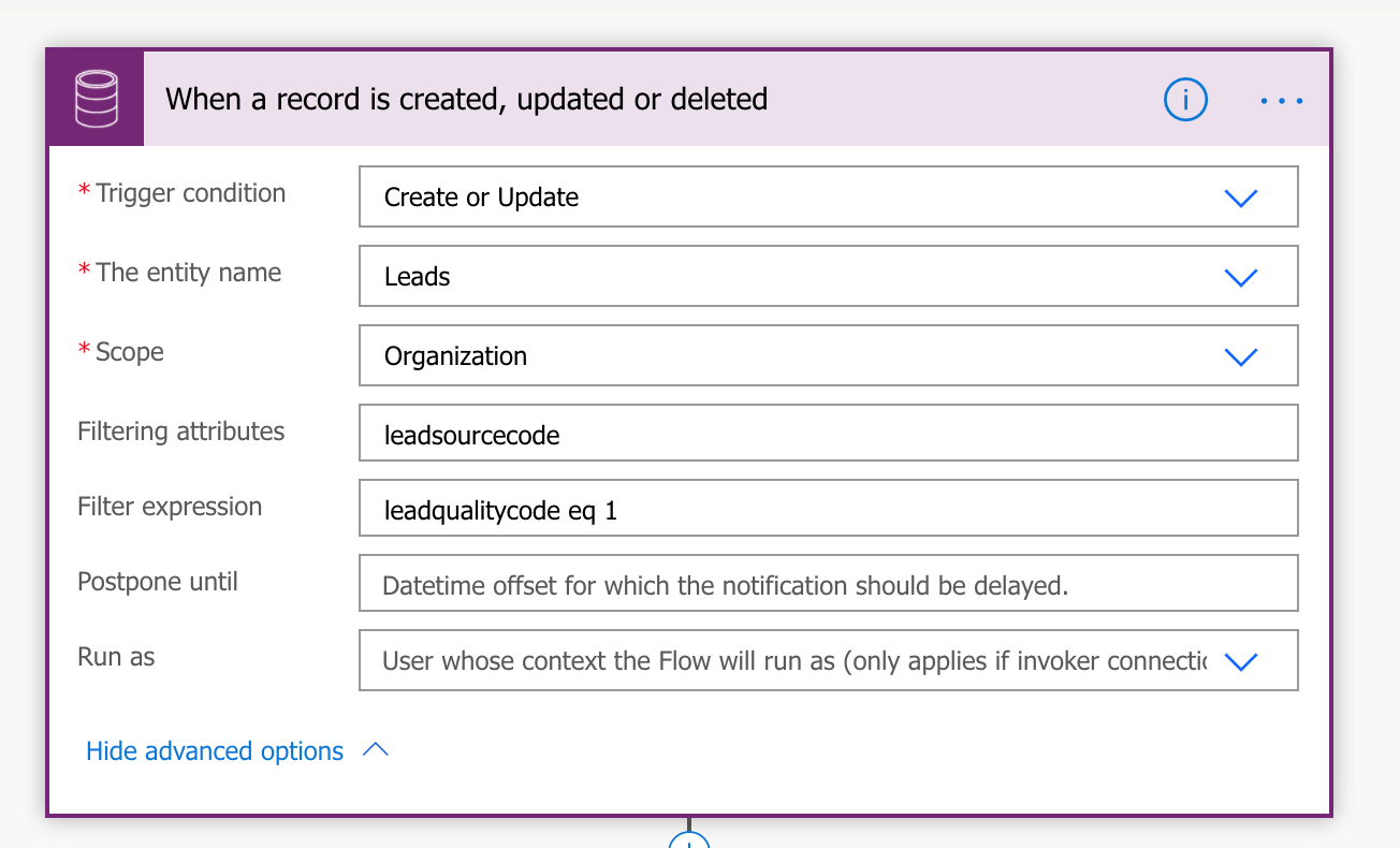 Microsoft Power Automate Flow Trigger Conditions