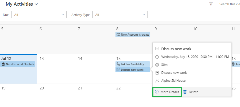 Create, View, Find And Manage Records Easily Using Enhanced Calendar 