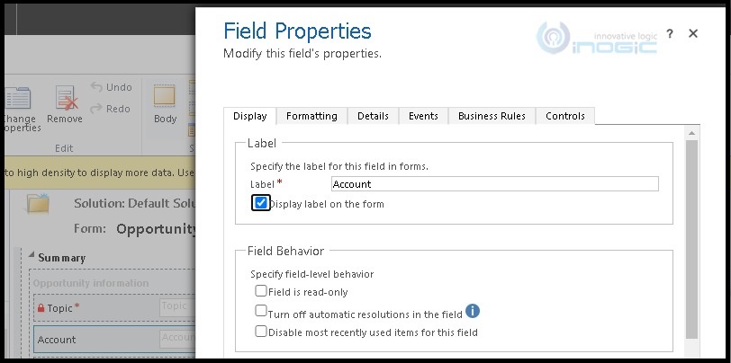 Form Component Control