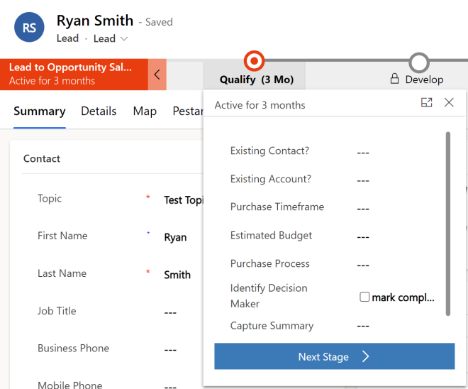 Business Process Flow/Checklist within Microsoft Dynamics 365 CRM