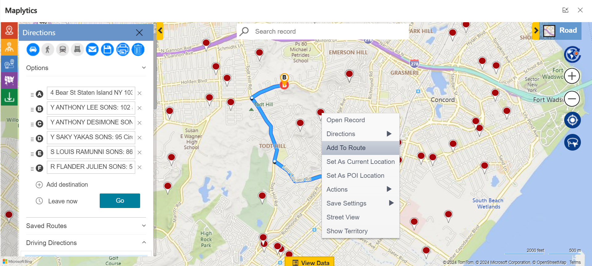 Route Optimization using maps with Dynamics 365 for Field Reps