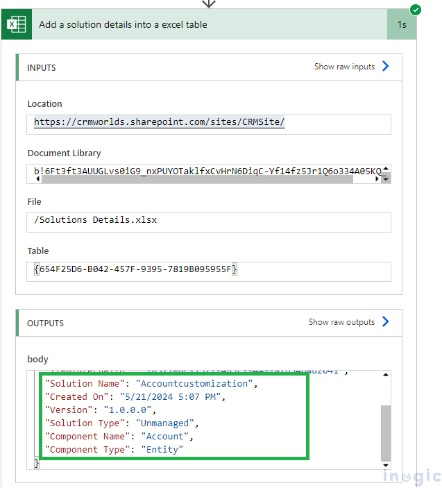 List solution details and their components