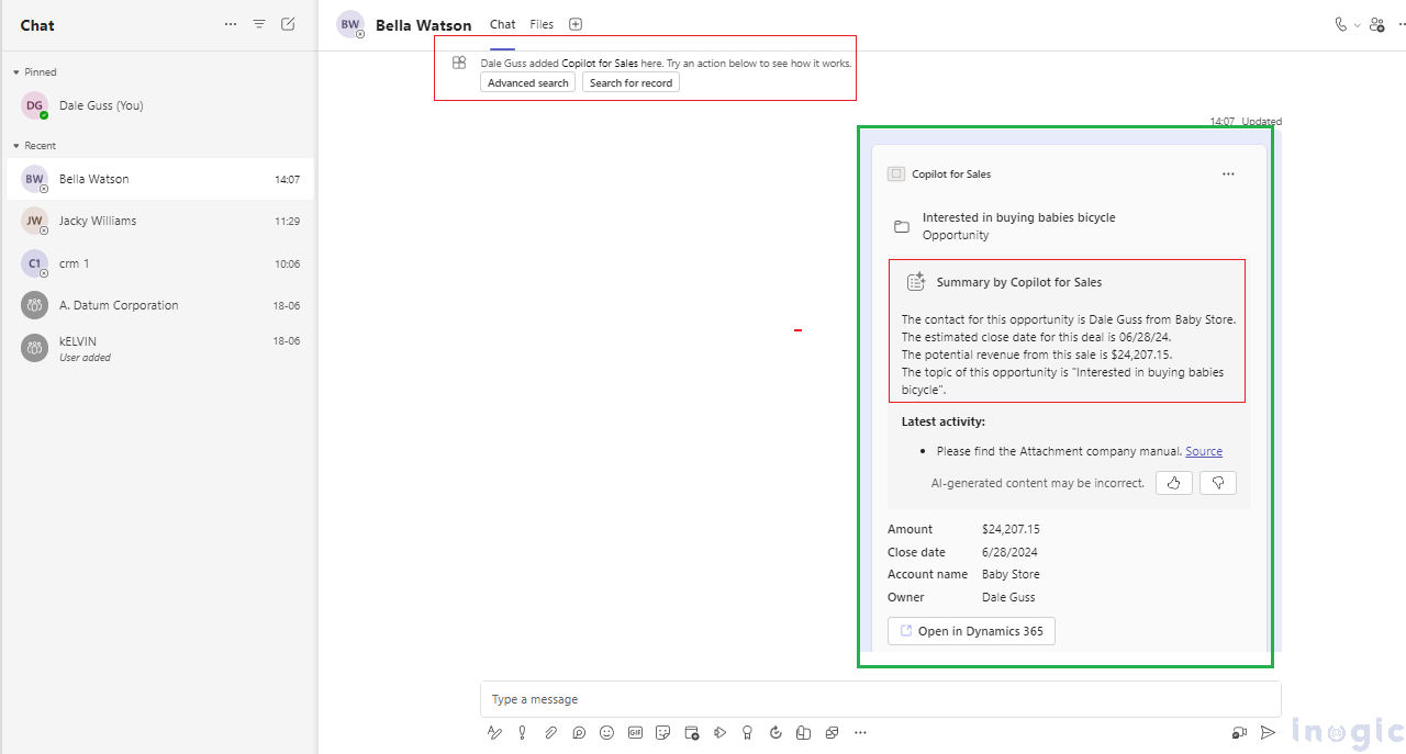 Copilot AI Summaries for Dynamics 365 CRM records