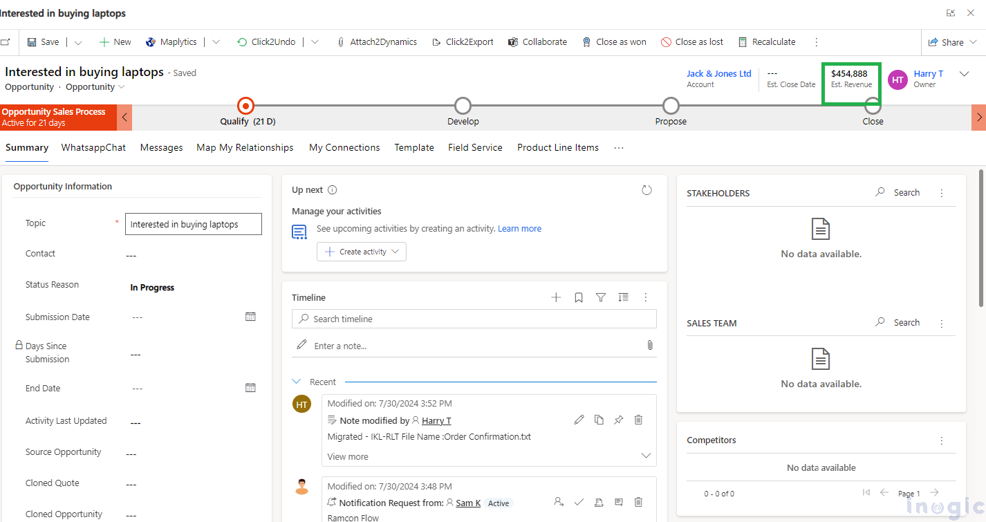 Track Key Field Changes in Microsoft Dynamics 365 entities