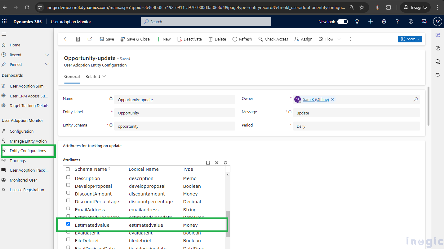 Track Key Field Changes in Microsoft Dynamics 365 entities