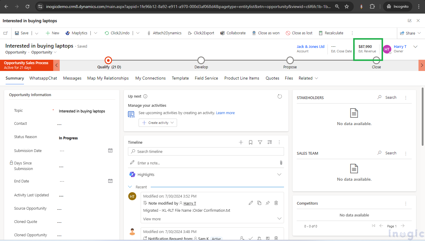 Track Key Field Changes in Microsoft Dynamics 365 entities