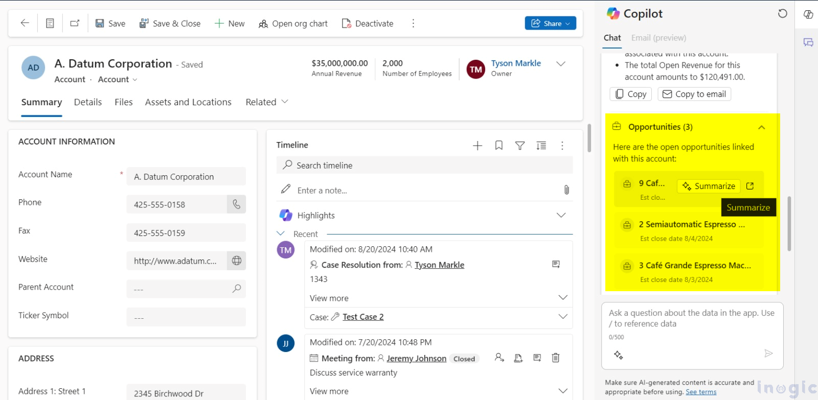 Get AI Generated 360-Degree View of Account Summary in Dynamics 365 Sales [PREVIEW]