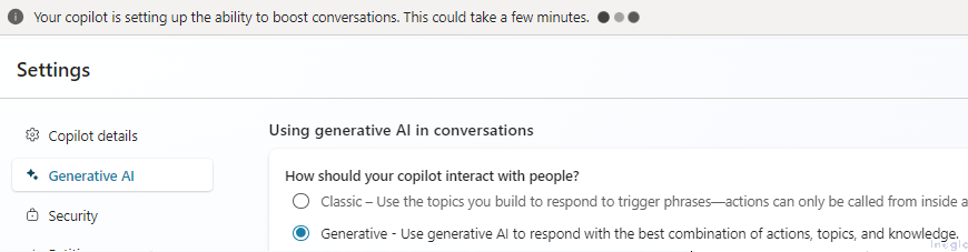 Configuring copilot by using different end user authentication for actions 