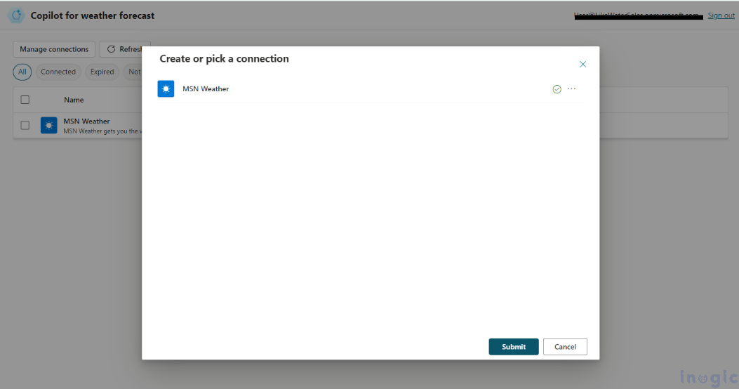 Configuring copilot by using different end user authentication for actions