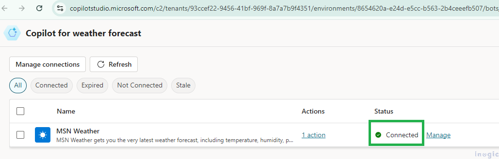 Configuring copilot by using different end user authentication for actions