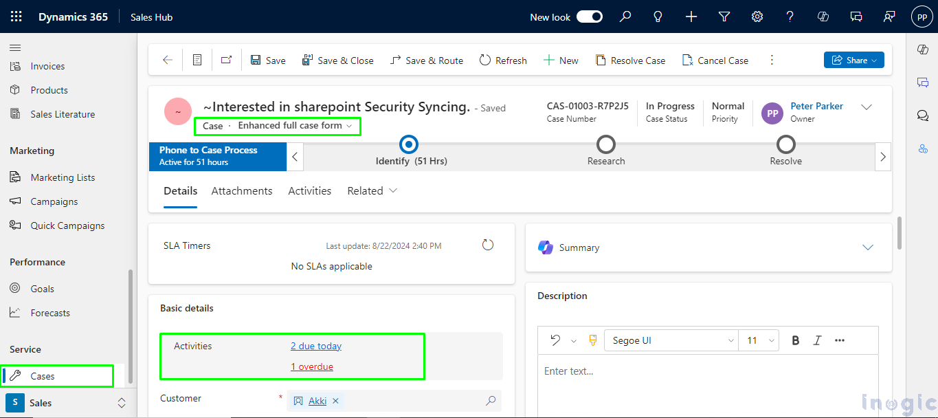 Due open activities control to customize forms