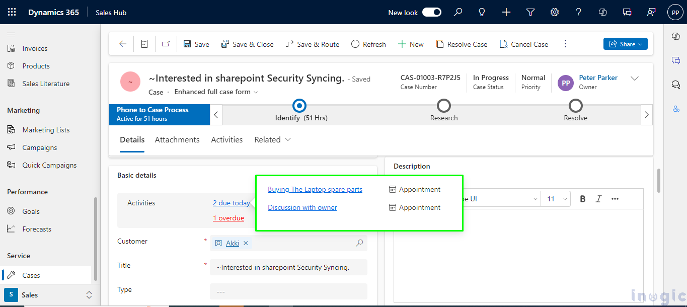 Due open activities control to customize forms