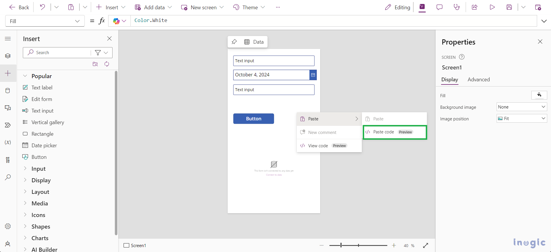 App Functionality Through Code View in Power Apps 