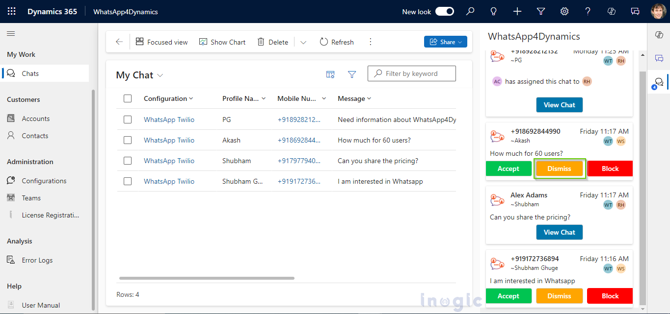 WhatsApp Dynamics 365 Integration App 