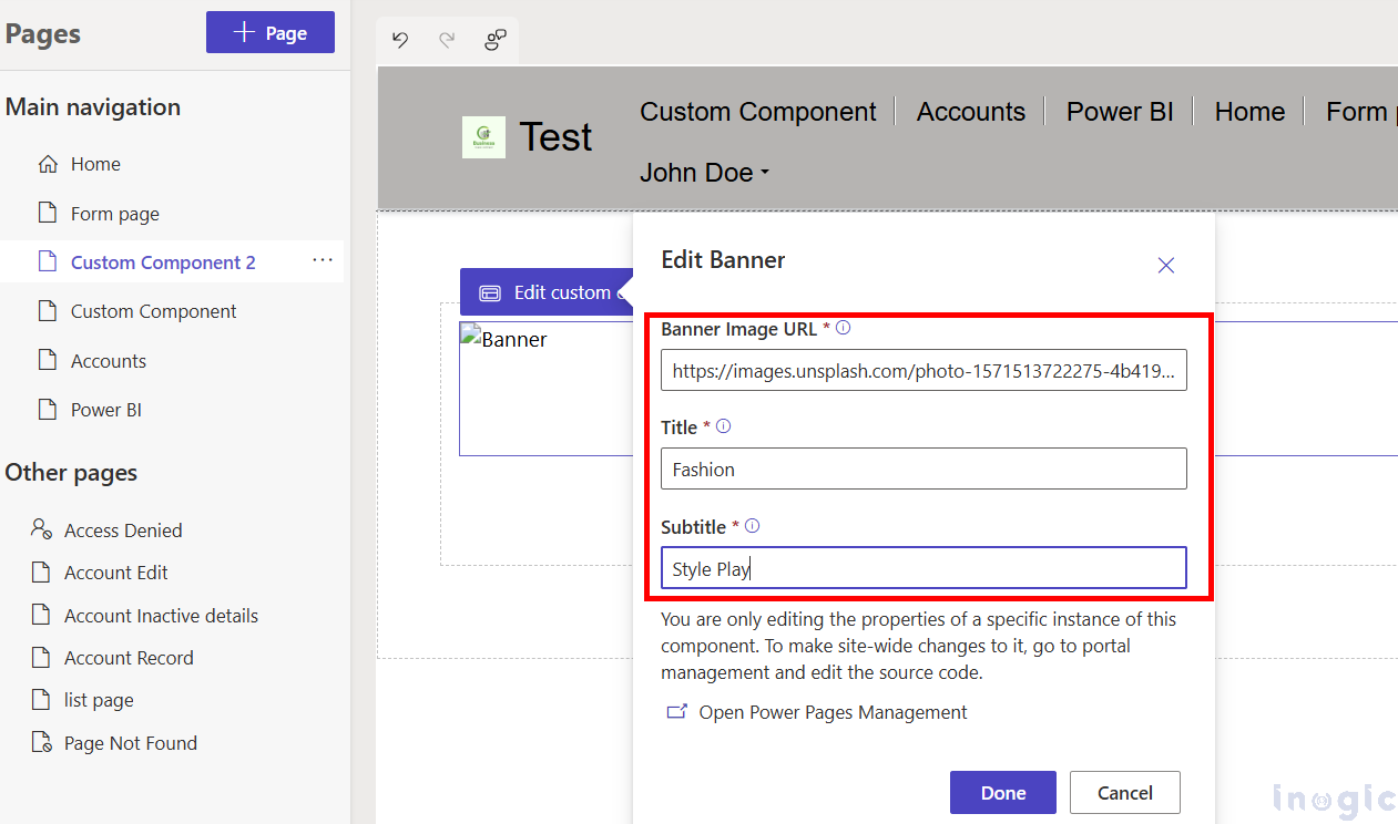 Custom Component in Power Pages Portal 