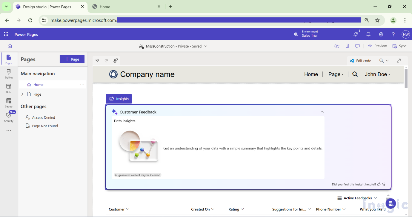 AI Summary for Enhanced Data Visualizations in Power Pages