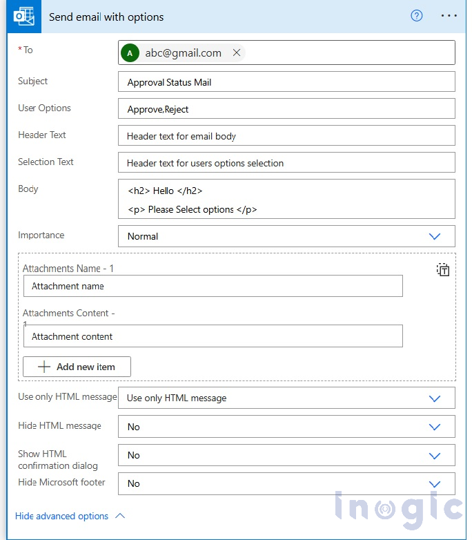 Send Email with Options for the Approval Process using Power Automate