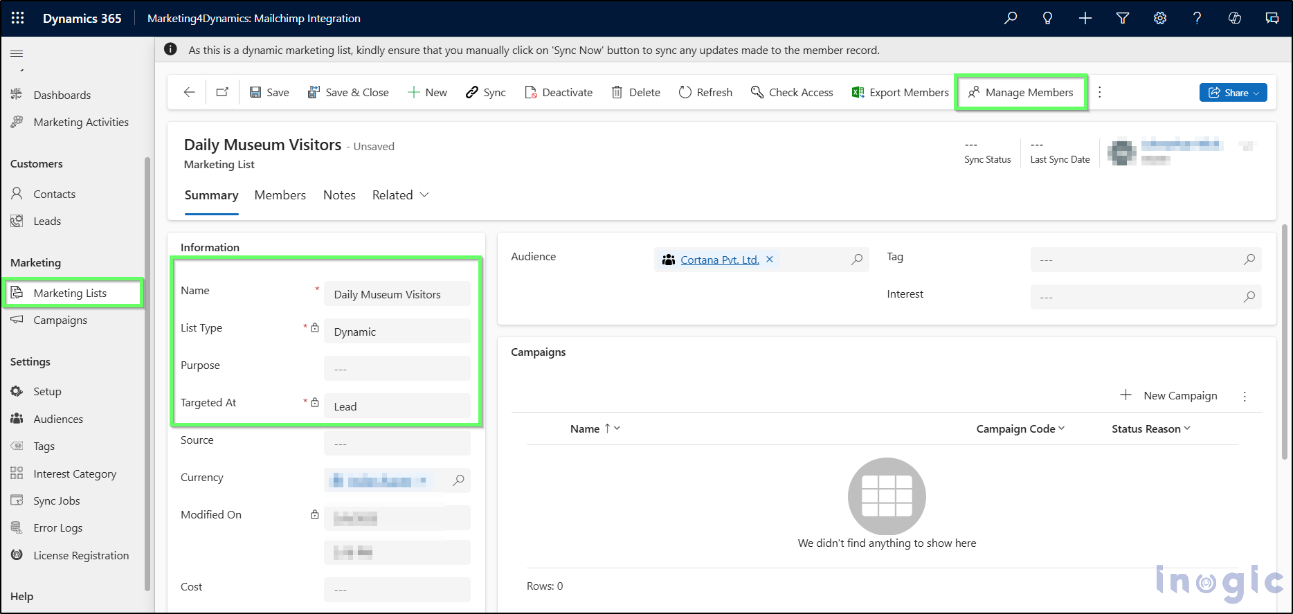 Track Marketing Campaigns in Dynamics 365 CRM and Mailchimp