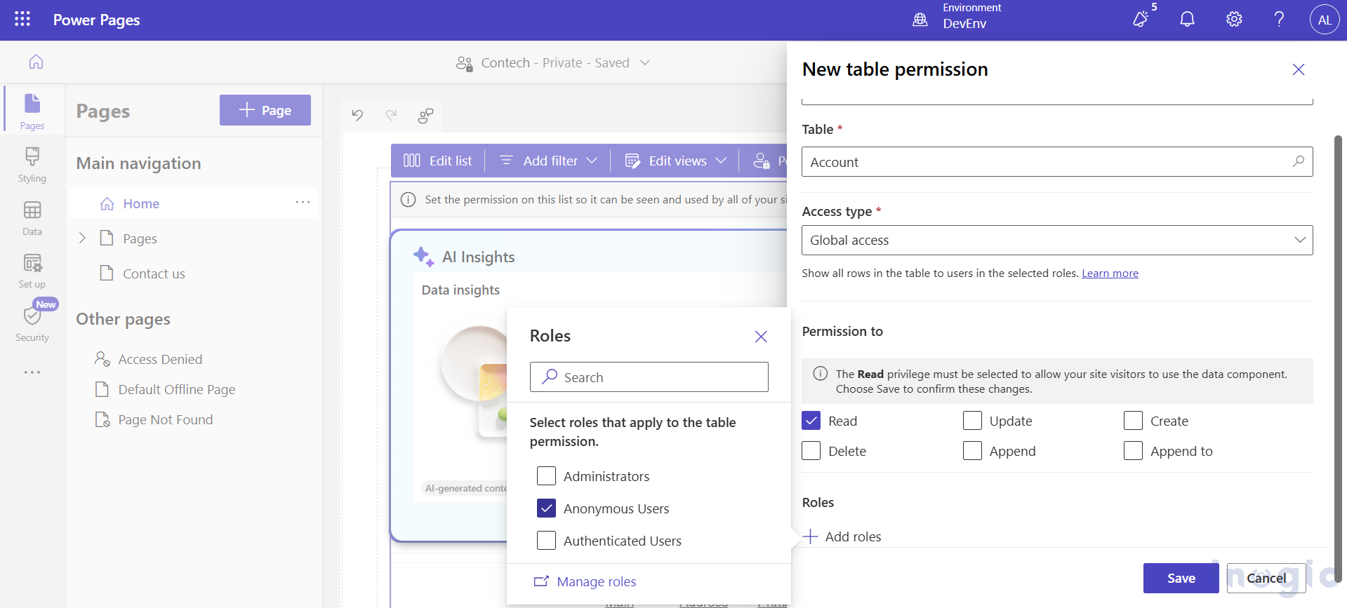 Model-Driven App Chart to a Power Pages Portal