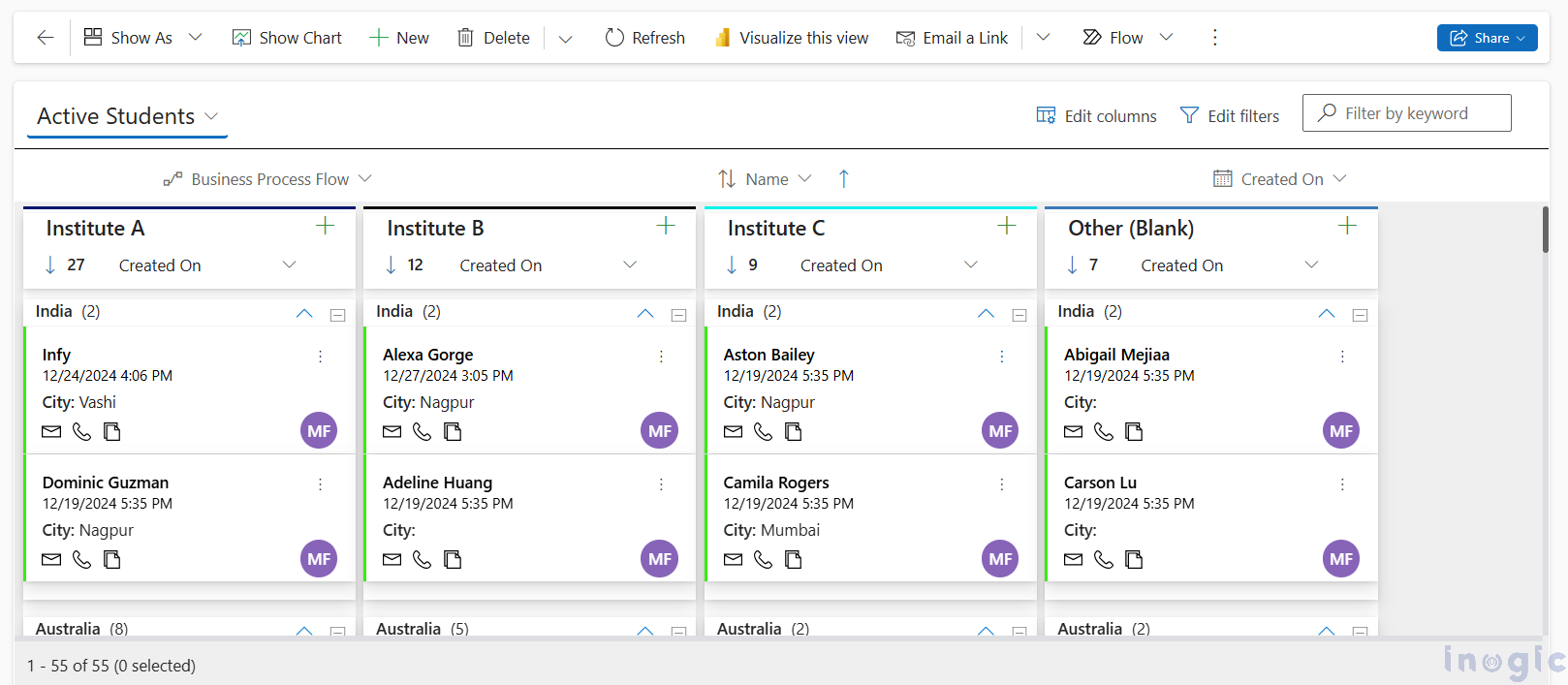 Dynamics 365 CRM Kanban Board