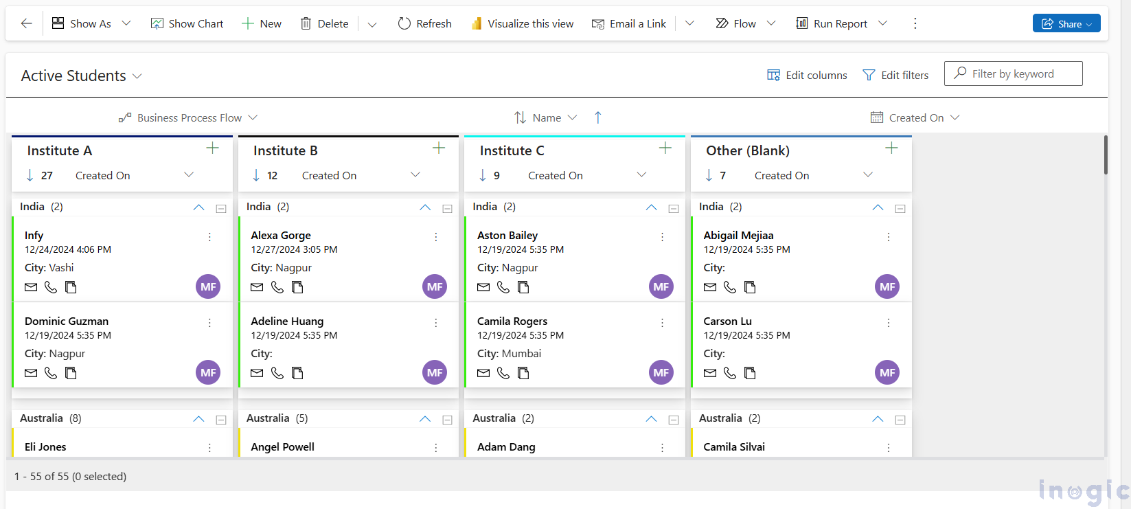 Dynamics 365 CRM Kanban Board