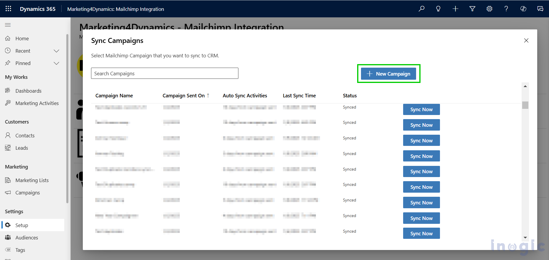 Manage Mailchimp Campaigns within CRM