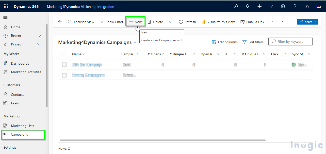 Manage Mailchimp Campaigns within CRM