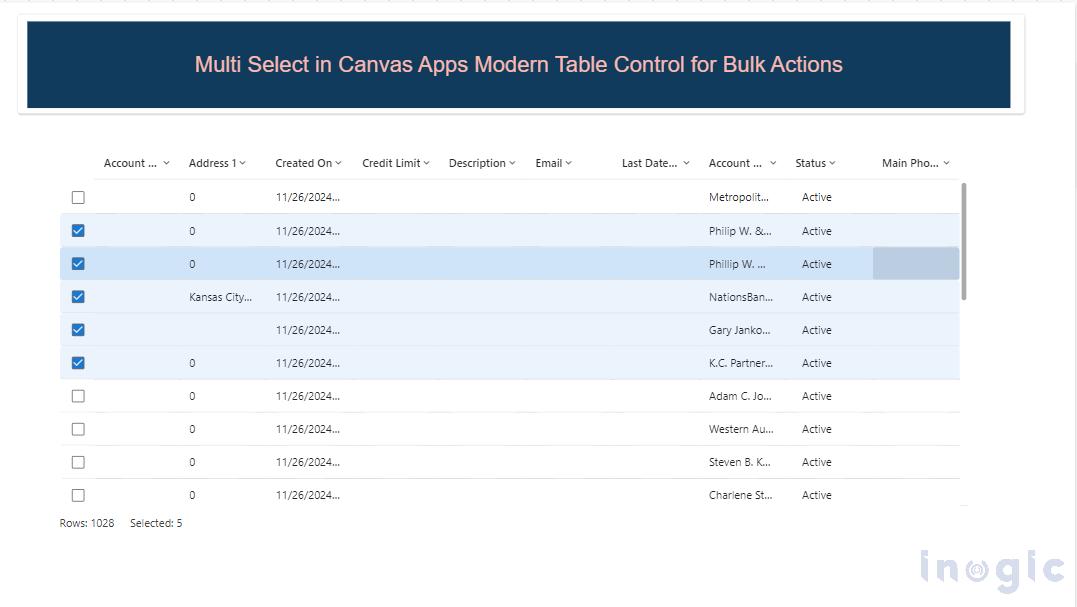 Bulk Actions within Power Apps