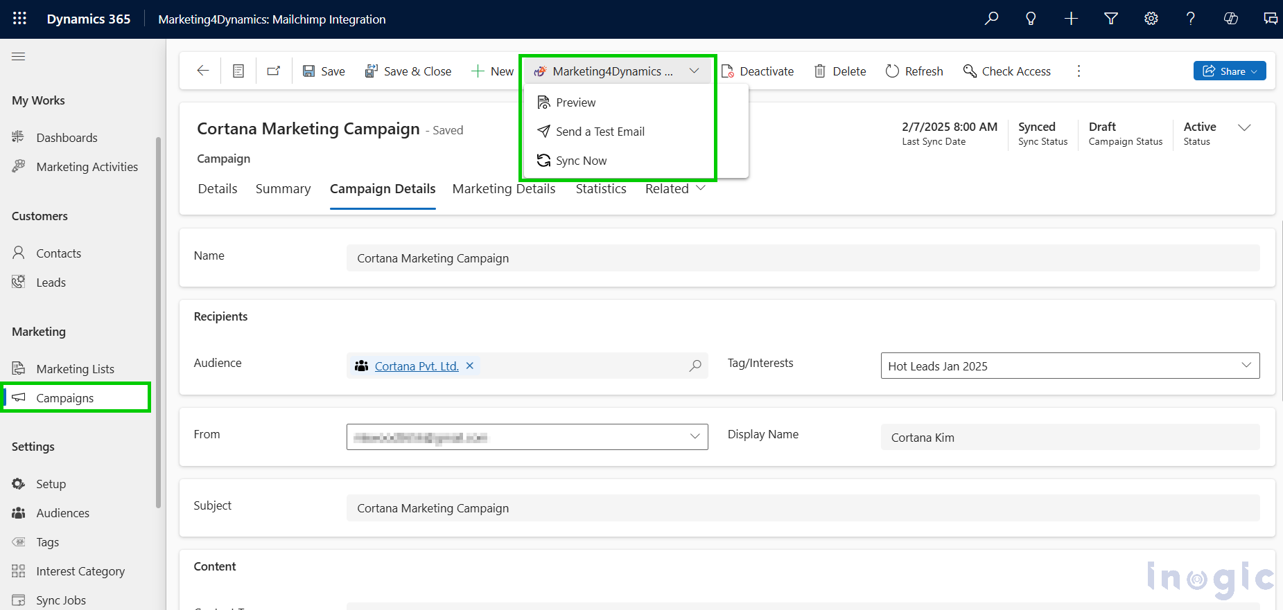 Manage Mailchimp Campaigns within CRM