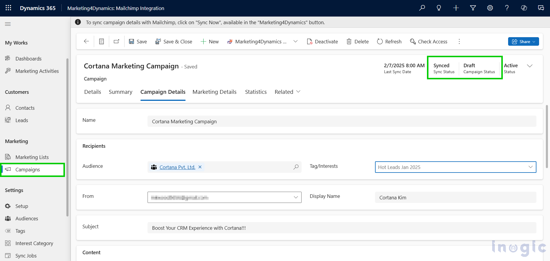 Manage Mailchimp Campaigns within CRM