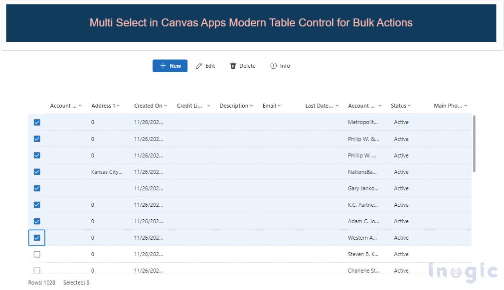 Bulk Actions within Power Apps