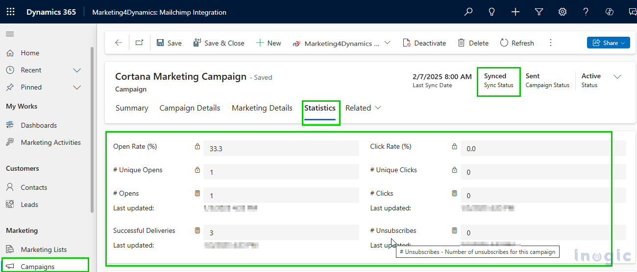 Manage Mailchimp Campaigns within CRM