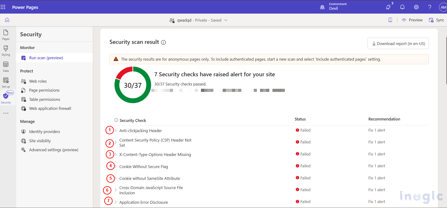 Power Pages Portal Security Scan Feature