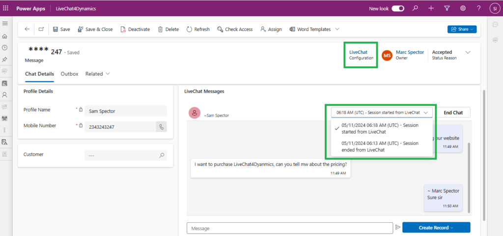 Track Conversation Within CRM