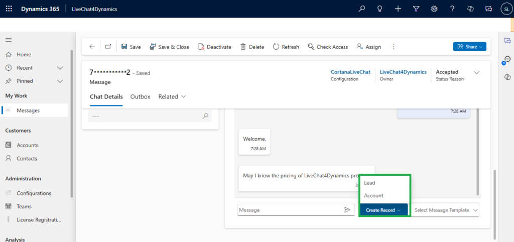 Create Real-Time Records in CRM to Track Entity