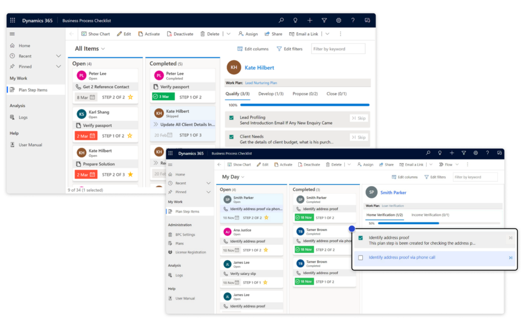 Set Checklists on Business Process Stages